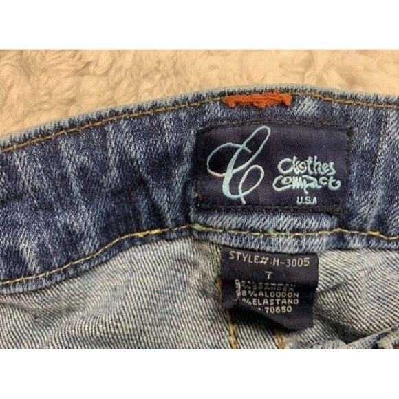 Clothes Compact Size 7 Womens Jeans Bling Flared Low Rise Med Stretch Di… - Picture 4 of 4